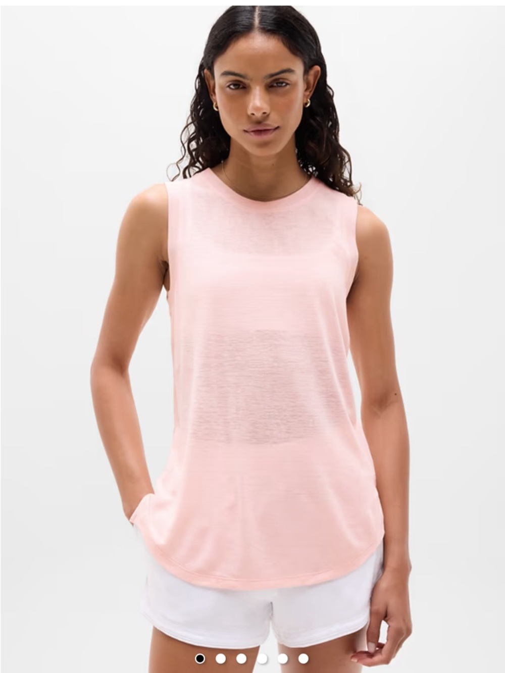 Athleta Breezy Tank Top Light Pink Large